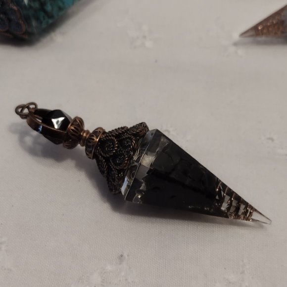 Black Agate Chip Crystal Pendulum - Picture 6 of 6